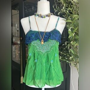 Vintage Free peoples boho top with beads size small 2